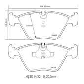 BREMBO SPOR PAD BMWE36 ÖN BALATA 07.B314.32 thumbnail 3