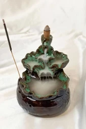 Geri Akış Tütsülük Ters Akış Konik Çubuk Tütsü Seramik Feng Sui Budha thumbnail 1