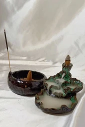 Geri Akış Tütsülük Ters Akış Konik Çubuk Tütsü Seramik Feng Sui Budha thumbnail 5