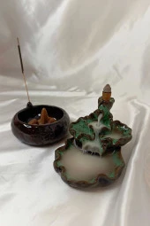 Geri Akış Tütsülük Ters Akış Konik Çubuk Tütsü Seramik Feng Sui Budha thumbnail 9