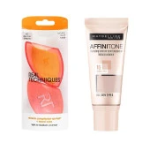 Real Techniques RT-1711 Mucize Makyaj Süngeri ve Maybelline New York Affinitone Fondöten 16 Vanilla Rose 2li Set - 1