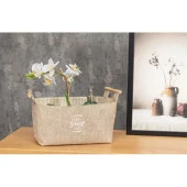 Keçe Tahta Saplı Düzenleyici Sepet - Çok Amaçlı Saklama Kutu Maxi Kahve 25x18x15Cm-103709-KASA-238 thumbnail 2