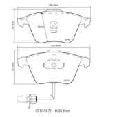 BREMBO SPOR PAD AUDİ A6 ÖN BALATA 07.B314.71 thumbnail 3
