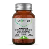 Venatura Magnezyum (Bisglisinat + Sitrat) ve P-5-P (Vitamin B6) Takviye Edici Gıda 140mg 60 Kapsül - 1
