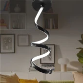 Erva Ledli Avize Spiral Tekli Siyah - 1