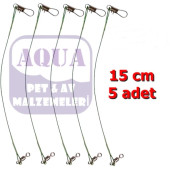 Aquaav Black Nikel Klipsli Fırdöndülü Çelik Tel 15 cm 5'li Paket - 1