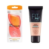 Real Techniques RT-1711 Mucize Makyaj Süngeri ve Maybelline New York Mat Fondöten Fit Me Matte Poreless Foundation No: 122 2li Set - 1