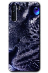 Oppo A91 Kılıf HD Desen Baskılı Arka Kapak - Kaplan - 1