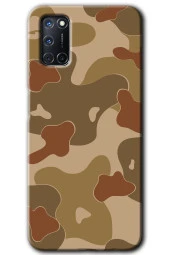 Oppo A92 Kılıf HD Desen Baskılı Arka Kapak - Kamuflaj 10 - 1