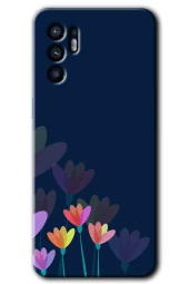 Oppo Reno 6 Kılıf HD Desen Baskılı Arka Kapak - Çizim Çiçekleri - 1