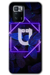 Poco x3 GT Kılıf HD Desen Baskılı Arka Kapak - Dark Neon Yaprak Ü Harfi - 1