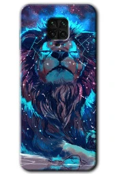 Redmi Note 9 Pro Kılıf HD Desen Baskılı Arka Kapak - Neon Aslan thumbnail 1