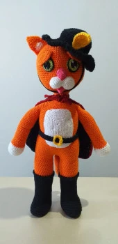 Çizmeli Kedi Amigurumi Organik Oyuncak - 1