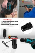 Germany Style Grm99880VFX Titanium Series 1500 mAH Metal Şanzıman Çift Akülü Şarjlı Vidalama Matkap - 2