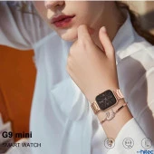 ScHitec G9 Mini Amoled Ekran Akıllı Saat Bileklik Hediyeli Gold Rose - 4
