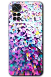 Redmi Note 11 5G Global Kılıf HD Desen Baskılı Arka Kapak - Mosaic Fragments Colorfull - 1