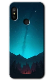 Xiaomi Mi A2 Lite Kılıf HD Desen Baskılı Arka Kapak - Night Fores Mount thumbnail 1