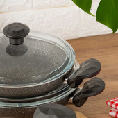 Porsima Galaksi 6 Parça Döküm Alüminyum Sahan Seti- 4 mm 6 Parça Döküm Sahan Set 18-20-22 cm - 2