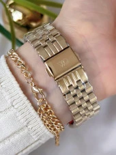 WWL.108809 Wesse Elite Çelik Kordon Kararmaz Renk Atmaz Bayan Kol Saati 30Mt Suya Dayanıklı+Bileklik thumbnail 3