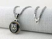 Bozkurt Tasarımlı Kral Zincirli Ortası Dönen 925 Ayar Gümüş Kolye thumbnail 2