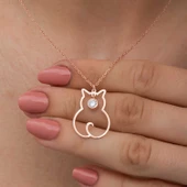 Lucky Life 925 Ayar Gumuss Nisan Ayı Doğum Taşı Kedi Lucky Life Lucky Life Lucky Life Kadın Kolye - 10