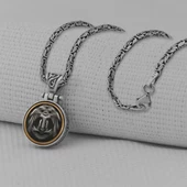 Çift Başlı Selçuklu Kartalı Kral Zincirli Ortası Dönen 925 Ayar Gümüş Kolye thumbnail 2