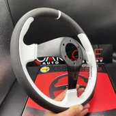 Momo Spor Direksiyon 32cm Beyaz Detaylı- Yarış Spor Direksiyonu - 2