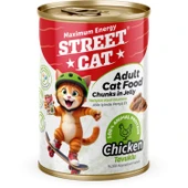 Street Cat Chunks Jelly Tavuk Etli Kedi Konserve 400 Gr.x4 Adet Tavuk Etli Kedi Konserve Tavuklu Yaş Mama 400 Gram - 2