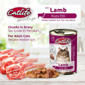 Catlife Kuzu Etli Kedi Konservesi 400 gr Yaş Kedi Maması Konserve - 2