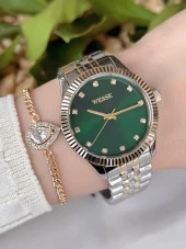 WWL.108807 Wesse Elite Çelik Kordon Kararmaz Renk Atmaz Bayan Kol Saati 50Mt Suya Dayanıklı+Bileklik thumbnail 1