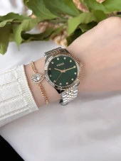 WWL.108807 Wesse Elite Çelik Kordon Kararmaz Renk Atmaz Bayan Kol Saati 50Mt Suya Dayanıklı+Bileklik thumbnail 2