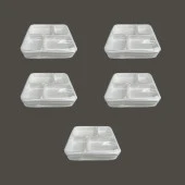 Dağyüce Tek Kullanımlık Köpük 4 Bölmeli Tabldot Köpük Tabak - 26.5x30 Cm. - 10 Adetlik 5 Paket - 1