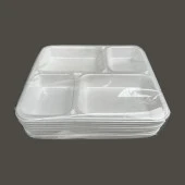 Dağyüce Tek Kullanımlık Köpük 4 Bölmeli Tabldot Köpük Tabak - 26.5x30 Cm. - 10 Adetlik 5 Paket - 3