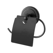 Yapışkanlı Tuvalet Kağıtlık Aparat Kapalı WC Kağıt Standı Paslanmaz Metal Sağlam Siyah Renk thumbnail 4