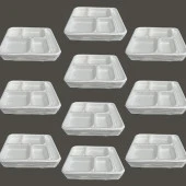 Dağyüce Tek Kullanımlık Köpük 5 Bölmeli Tabldot Köpük Tabak - 26.5x35 Cm. - 10 Adetlik 10 Paket - 1
