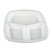 Dağyüce Tek Kullanımlık Köpük 3 Bölmeli Tabldot Köpük Tabak - 23.5x25 Cm. - 10 Adetlik 1 Paket thumbnail 4