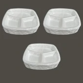 Dağyüce Tek Kullanımlık Köpük 3 Bölmeli Tabldot Köpük Tabak - 23.5x25 Cm. - 10 Adetlik 3 Paket thumbnail 1