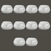 Dağyüce Tek Kullanımlık Köpük 3 Bölmeli Tabldot Köpük Tabak - 23.5x25 Cm. - 10 Adetlik 10 Paket thumbnail 1