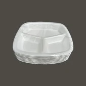 Dağyüce Tek Kullanımlık Köpük 3 Bölmeli Tabldot Köpük Tabak - 23.5x25 Cm. - 10 Adetlik 10 Paket thumbnail 3