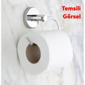 Tuvalet Kağıtlık Yapışkanlı Açık Aparat WC Kağıt Standı Bez Havluluk Paslanmaz Metal Sağlam Krom thumbnail 4