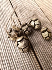 5 Adet İpli Çam Kozalak Yılbaşı Çam Ağaç Süsü Hobi Parti Malzemesi Altın Simli Renk 15868 - 2