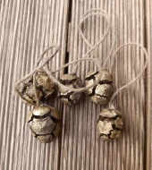 5 Adet İpli Çam Kozalak Yılbaşı Çam Ağaç Süsü Hobi Parti Malzemesi Altın Simli Renk 15868 - 6