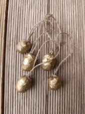 5 Adet İpli Çam Kozalak Yılbaşı Çam Ağaç Süsü Hobi Parti Malzemesi Altın Simli Renk 15869 - 4