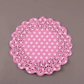 DOYLEY DANTEL MENDİL PEMBE PUANLI 30 CM - 1