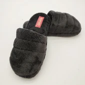 Yatay Dikişli Pofuduk Kadın Terlik Siyah Renk - 10