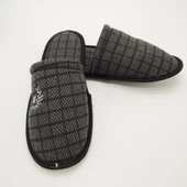 Haki Renk Kare Desenli Erkek Terlik - 8