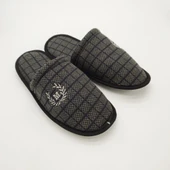 Haki Renk Kare Desenli Erkek Terlik - 6