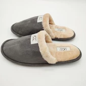 Gri Renk Şık Tasarımlı Tüylü Model Erkek Terlik - 8