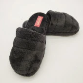 Yatay Dikişli Pofuduk Kadın Terlik Siyah Renk - 2