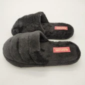 Yatay Dikişli Pofuduk Kadın Terlik Siyah Renk - 8